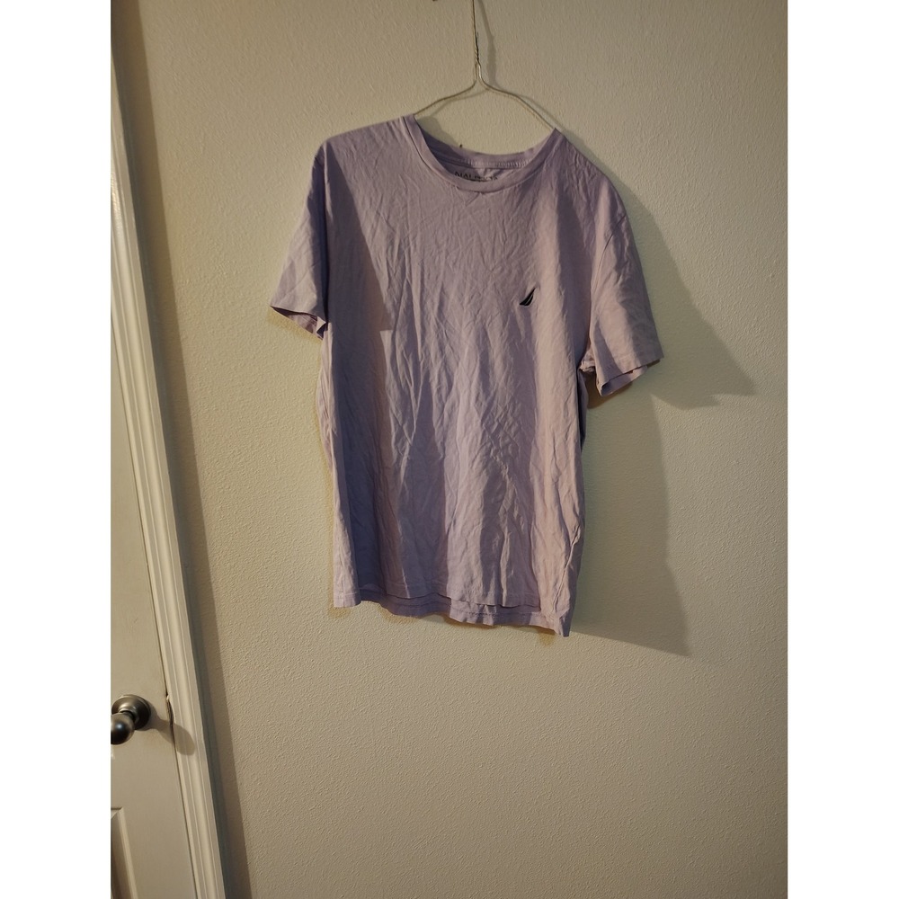 Nautica Womens Lavender Purple Cotton Crewneck Short Sleeve T-Shirt Size Medium